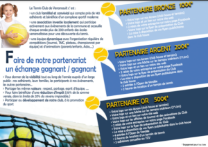 Flyer partenariat Tennis Club